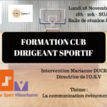 Formation CUB Dirigeant sportif