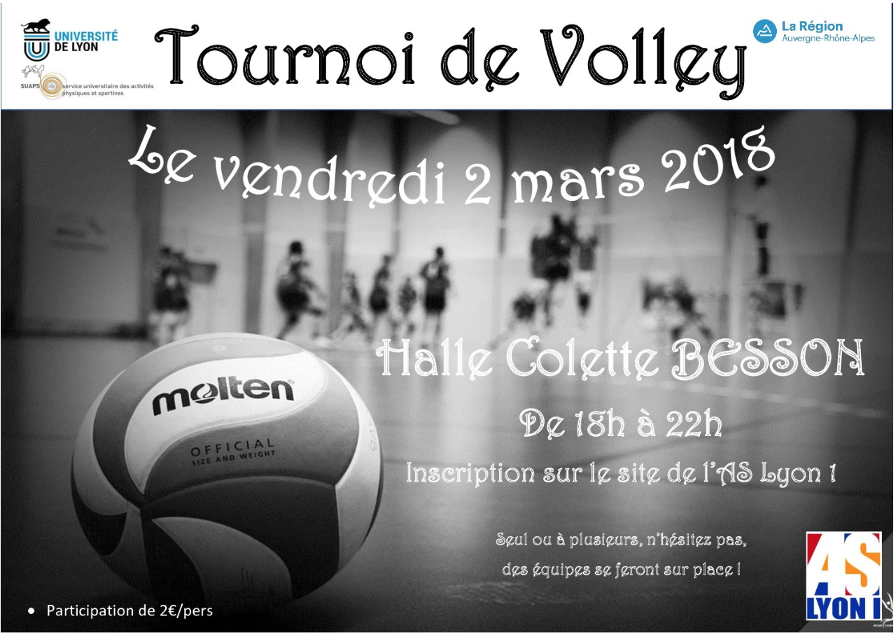 Tournoi de volley Vendredi 2 mars