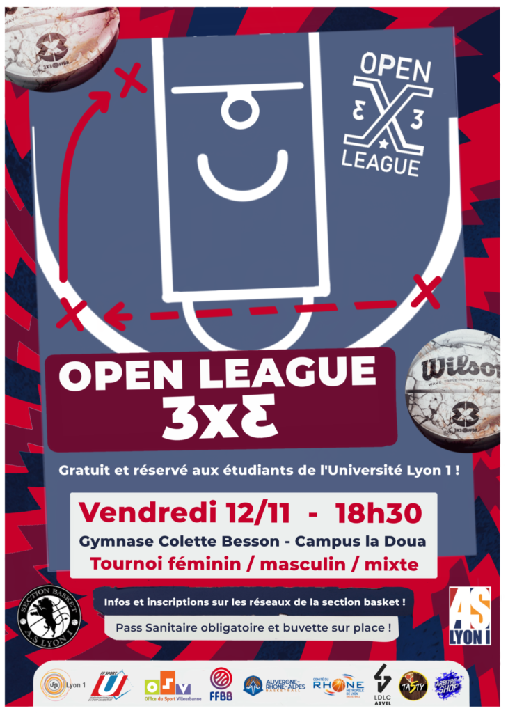 Affiche open league 3×3 12 novembre